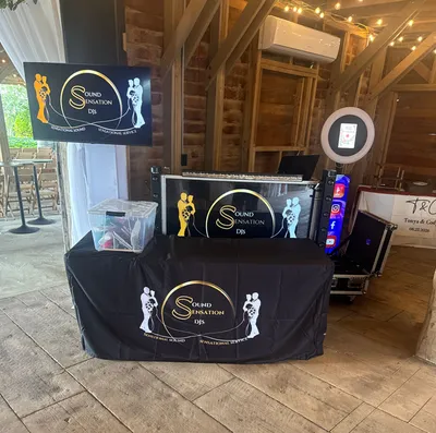 Custom Rectangle Table Covers - This was used at a wedding for our Photo Booth prop table
