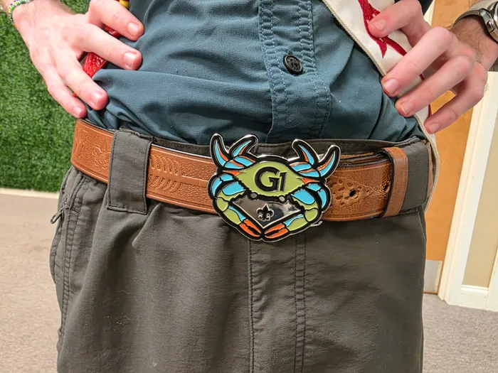 WebcamCoversNow.com - Die Struck Belt Buckle