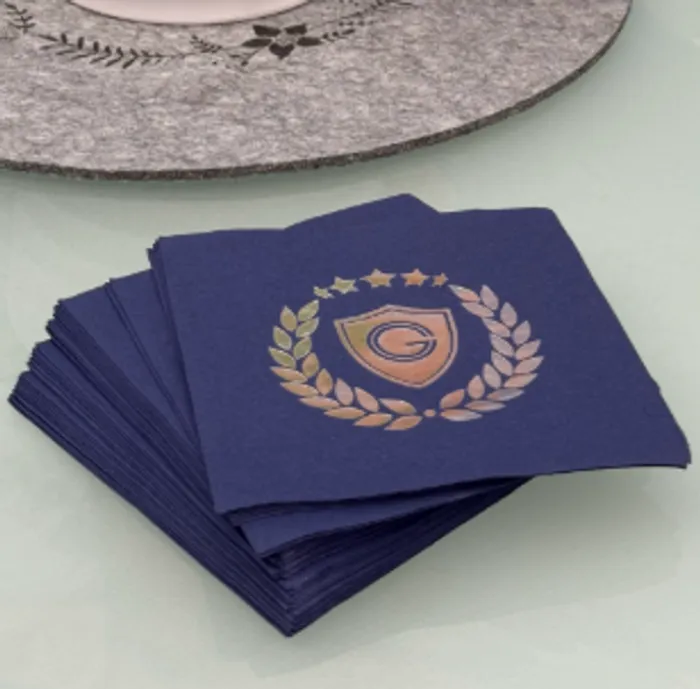 WebcamCoversNow.com - Custom Foil Stamped Beverage Napkin