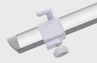 A faucet attached to a cylindrical pipe against a grey background, suggesting an isolated product display with no additional context.