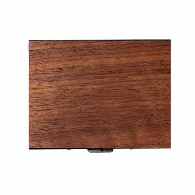 Walnut with Black Frame - Webcam Covers Now