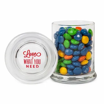 Glass Gourmet Jar - Chocolate Buttons Imprinted - Webcam Covers Now