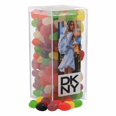 Large Rectangle Acrylic Candy Box with Assorted Jelly Beans - Webcam Covers Now
