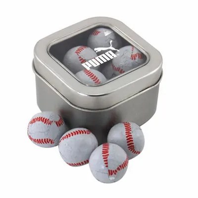 Window Tin with Chocolate Baseballs - SBF2500 - Webcam Covers Now