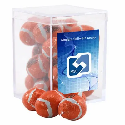 Acrylic Box with Chocolate Footballs - Small - Webcam Covers Now