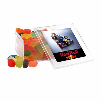 Clever Candy Large Square Acrylic Candy Box with Gummy Bears - Webcam Covers Now