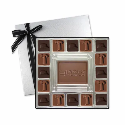Custom Chocolate Squares Gift Box (13 1/2oz.) - Webcam Covers Now