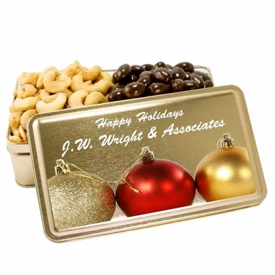 2-Share Tin - Salted Cashews/Dark Chocolate Almonds - Webcam Covers Now