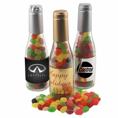 Champagne Bottle w/ Teenee Beanee Jelly Beans 8" - Webcam Covers Now
