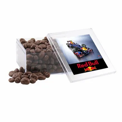 Acrylic Box with Choc Covered Raisins - Large - Webcam Covers Now