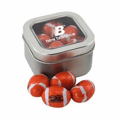 Window Tin with Chocolate Footballs - SBF2500 - Webcam Covers Now