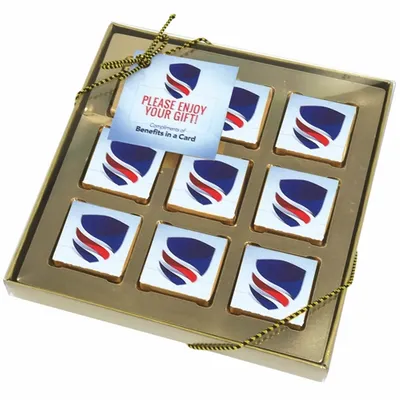 Nine Piece Chocolate Foiled Square Gift Box - Webcam Covers Now