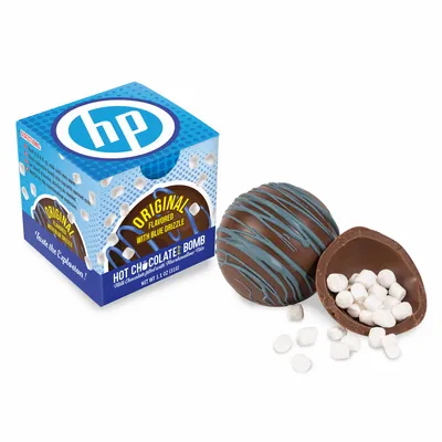 Blue Drizzle Hot Chocolate Bomb in Full Color Gift Box - Webcam Covers Now