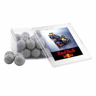 Acrylic Box with Chocolate Golf Balls - Large - Webcam Covers Now