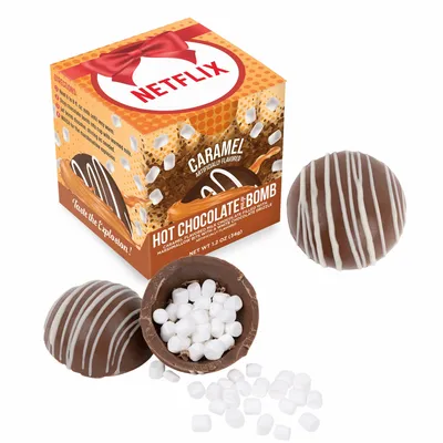 Hot Chocolate Bomb Caramel Flavor in Full Color Box - Webcam Covers Now