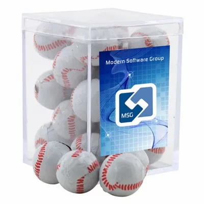 Acrylic Box with Chocolate Baseballs - Small - Webcam Covers Now