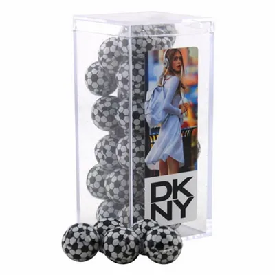 Acrylic Box with Chocolate Soccer Balls - Medium - Webcam Covers Now