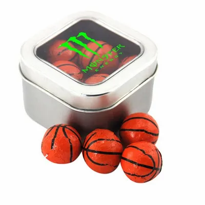 Window Tin with Chocolate Basketballs - SBF2500 - Webcam Covers Now