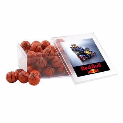 Acrylic Box with Chocolate Basketballs - Large - Webcam Covers Now