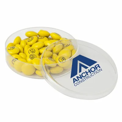 Small Round Acrylic with Chocolate Button Emojis - Webcam Covers Now