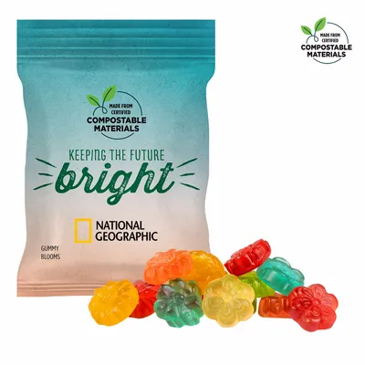 2oz. ECO-Digibag, Compostable & Full Color, Gummy Blooms - Webcam Covers Now