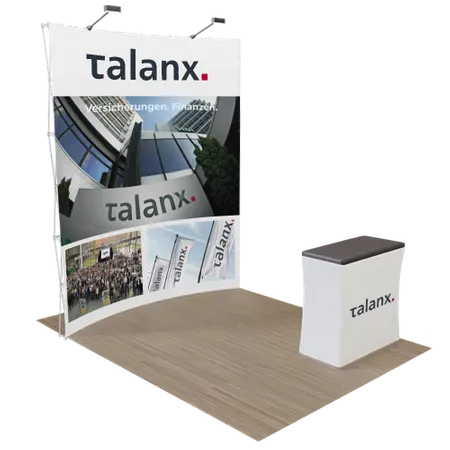 2,4 m x 2,4 m Messedisplays - Webcam Covers Now