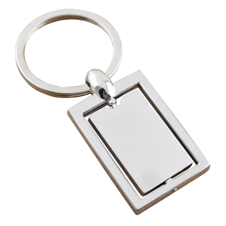 Spinning Square Metal Keychain