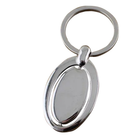 Spinning Oval Metal Keychain