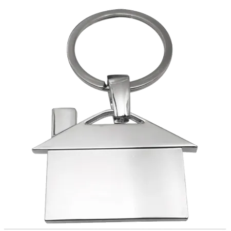 House-Shaped Metal Keychain