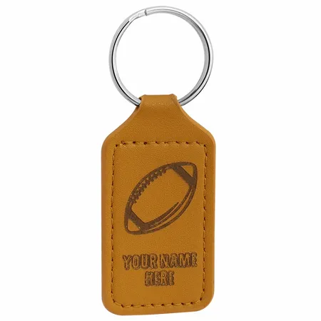 Durable Debossed Leather Keychain