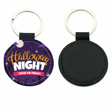 Circle Leather Keychain