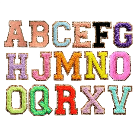 Chenille Letters with Metallic Backing - Webcam Covers Now