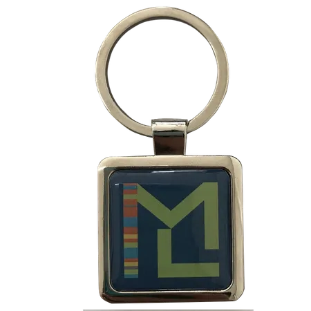 Epoxy Square Metal Keychain