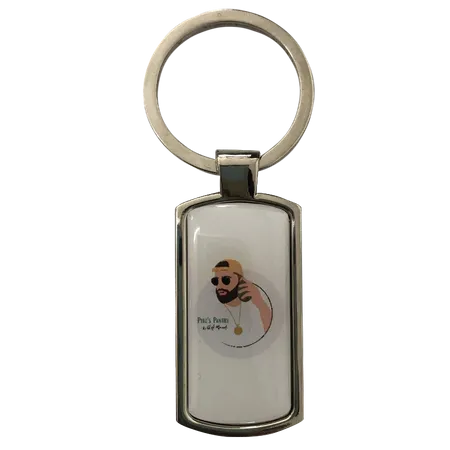 Straight Rectangle Metal Keychain