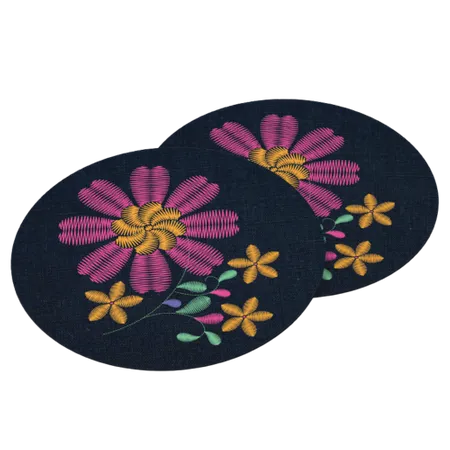 Cotton & Linen Embroidered Coasters - Webcam Covers Now
