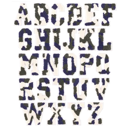 Chenille Camo Letters Patches - Webcam Covers Now