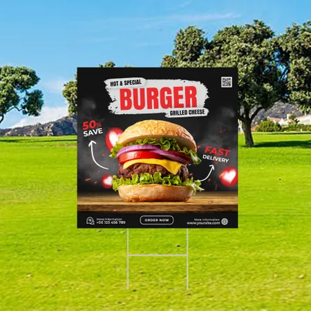 Custom Burger Store Yard Sign
