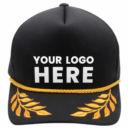 Pitbull Cambridge PB306 5 Panel Sponge Trucker Hat Bay Gold Leaf Foam Cap - Webcam Covers Now