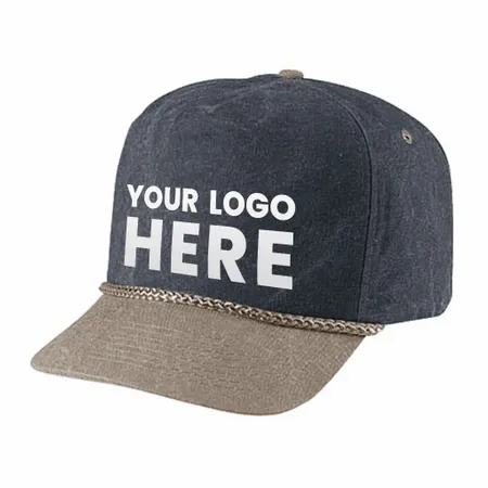 Cobra SWT-2 5 Panel Stone Washed Canvas 2-Tone Hat - Webcam Covers Now
