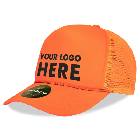 Decky 221 Neon Foam Trucker Cap, 5-Panel Mesh Back Hat - Webcam Covers Now