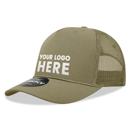 Decky 6040 - 5 Panel Mid Profile Structured Cotton/Poly Blend Trucker w/Rope - Webcam Covers Now