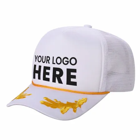 Unbranded Captain Military Foam Trucker Hat with Gold Leaf Unbranded Captain Military Foam Trucker Hat with Gold Leaf - Webcam Covers Now