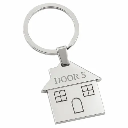 Happy Home Metal Keychain - Webcam Covers Now