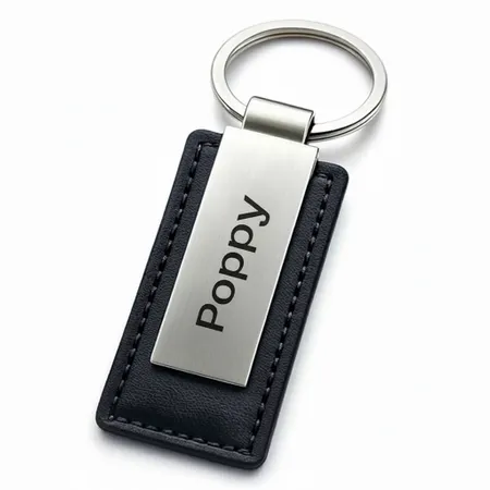 Rectangle Leather & Metal Keychain - Webcam Covers Now