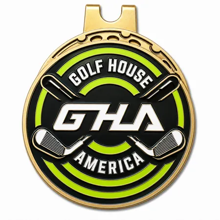 Soft Enamel Golf Ball Marker with Hat Clips - Webcam Covers Now