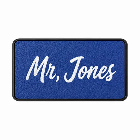 Leather Name Badges - Webcam Covers Now