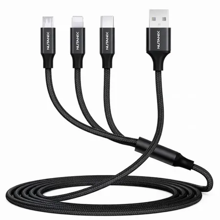 Nylon Braided 3-in-1 Charging Cables - Webcam Covers Now