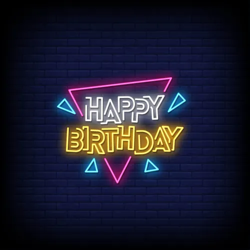 Angles Happy Birthday Neon Sign - Webcam Covers Now