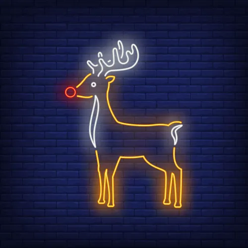 Cute Reindeer Neon Sign - Webcam Covers Now