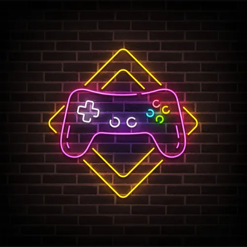 Gamer Joystick Neon Sign - Webcam Covers Now